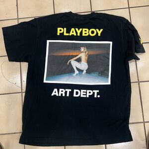 PLAYBOY Black Tee with Yellow and White Text